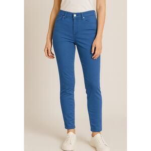 Eileen Fisher Quiet Luxury Dyed Denim Pants 4 Blue Minimalist Capsule Casual